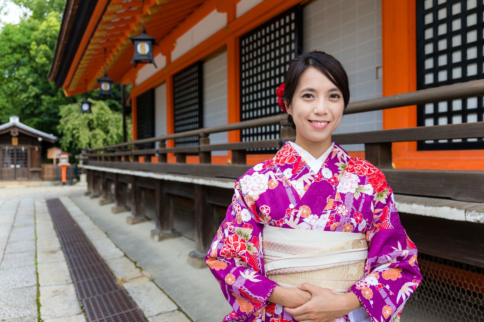 Japanese Woman with traditional Japanese costume
